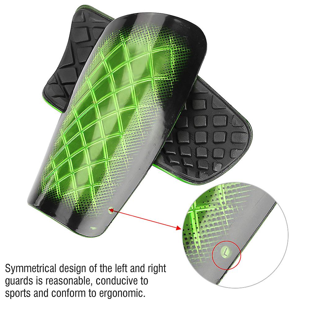 1 Pair Adult Football Sports Shinguards Soccer Ball Shin Guards Legs Protector Green