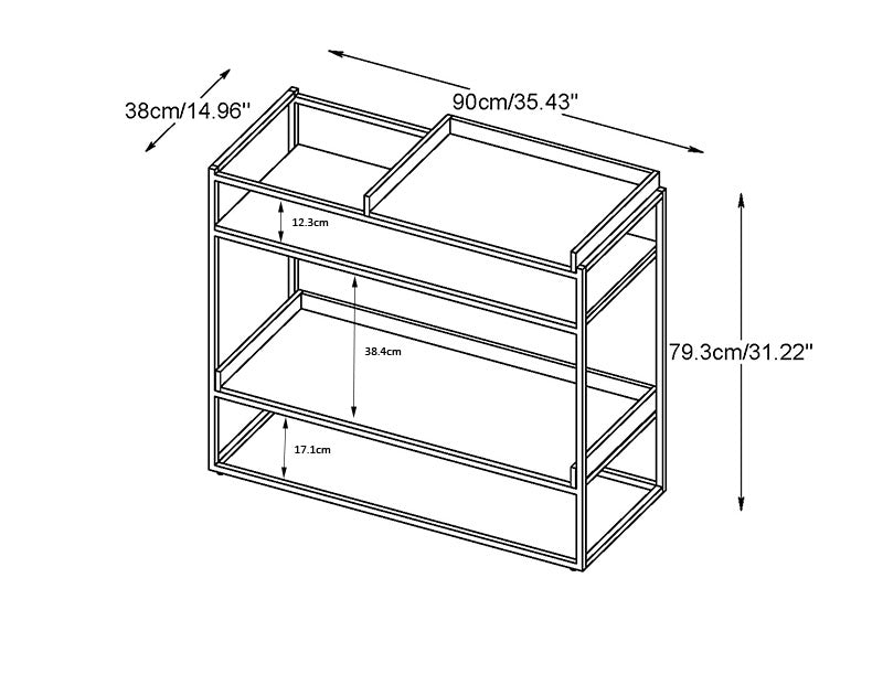 RIVOLI Display Unit Console 90cm - Smoked Oak / Black