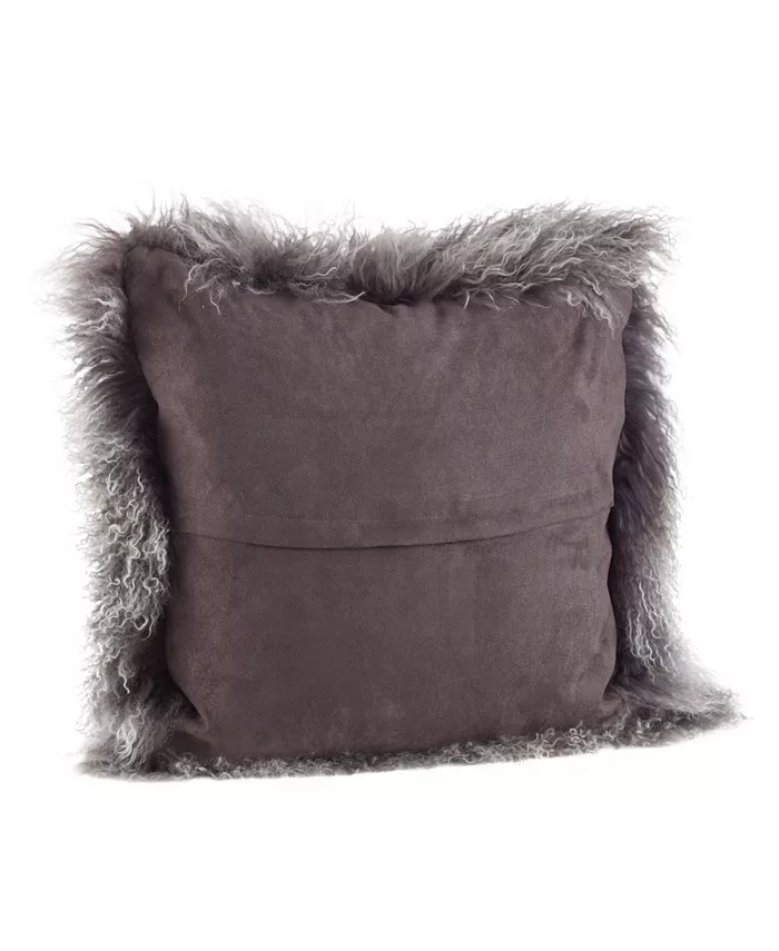 Saro Lifestyle Mongolian Wool Lamb Fur Decorative Pillow， 20