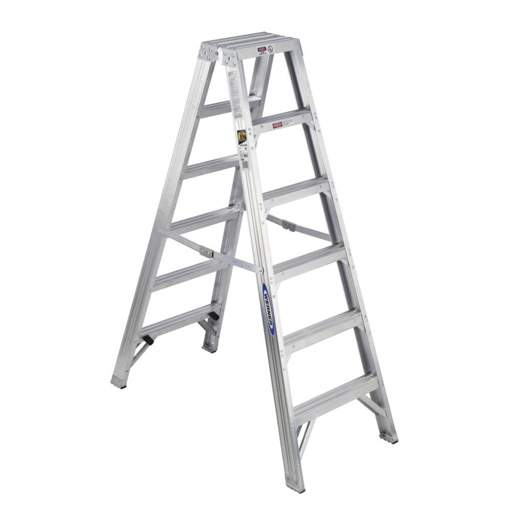 6-ft Aluminum 375-lb Type IAA Twin-Step Ladder