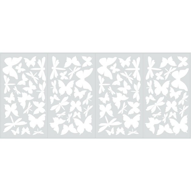 Butterflies And Dragonflies Glow In The Dark Wall Decal White Roommates