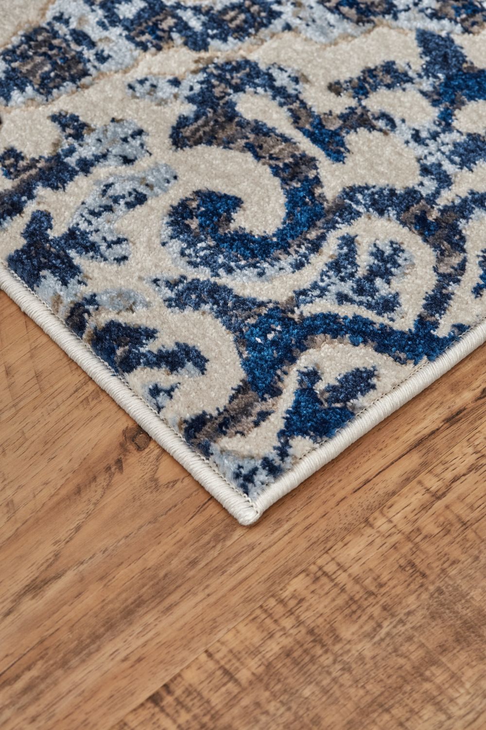 Carini Blue and Ivory Rug by BD Fine