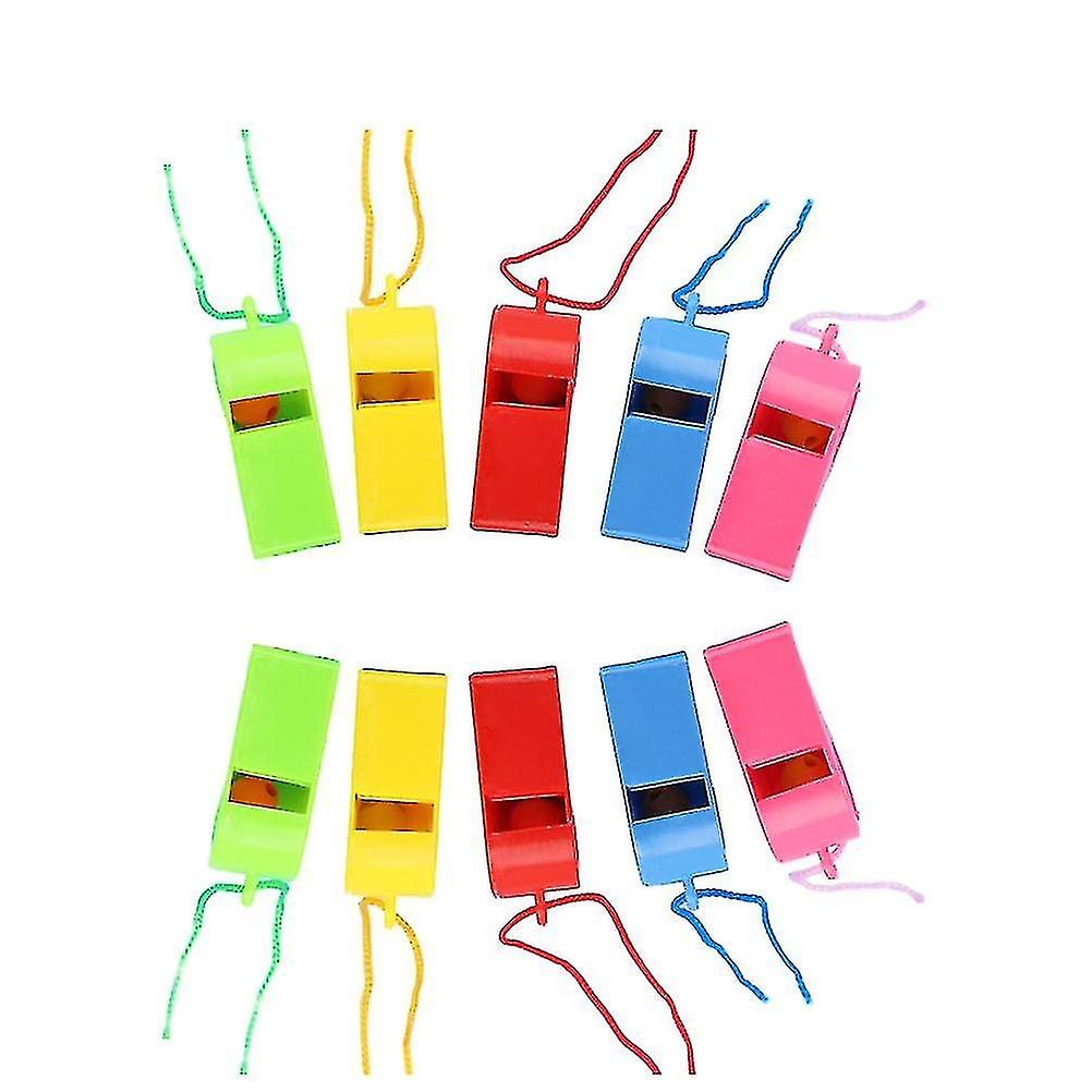 24pcs Plastic Whistles Colorful Cheering Refueling Whistles Referee Whistles Kids Toy Sporting Goods