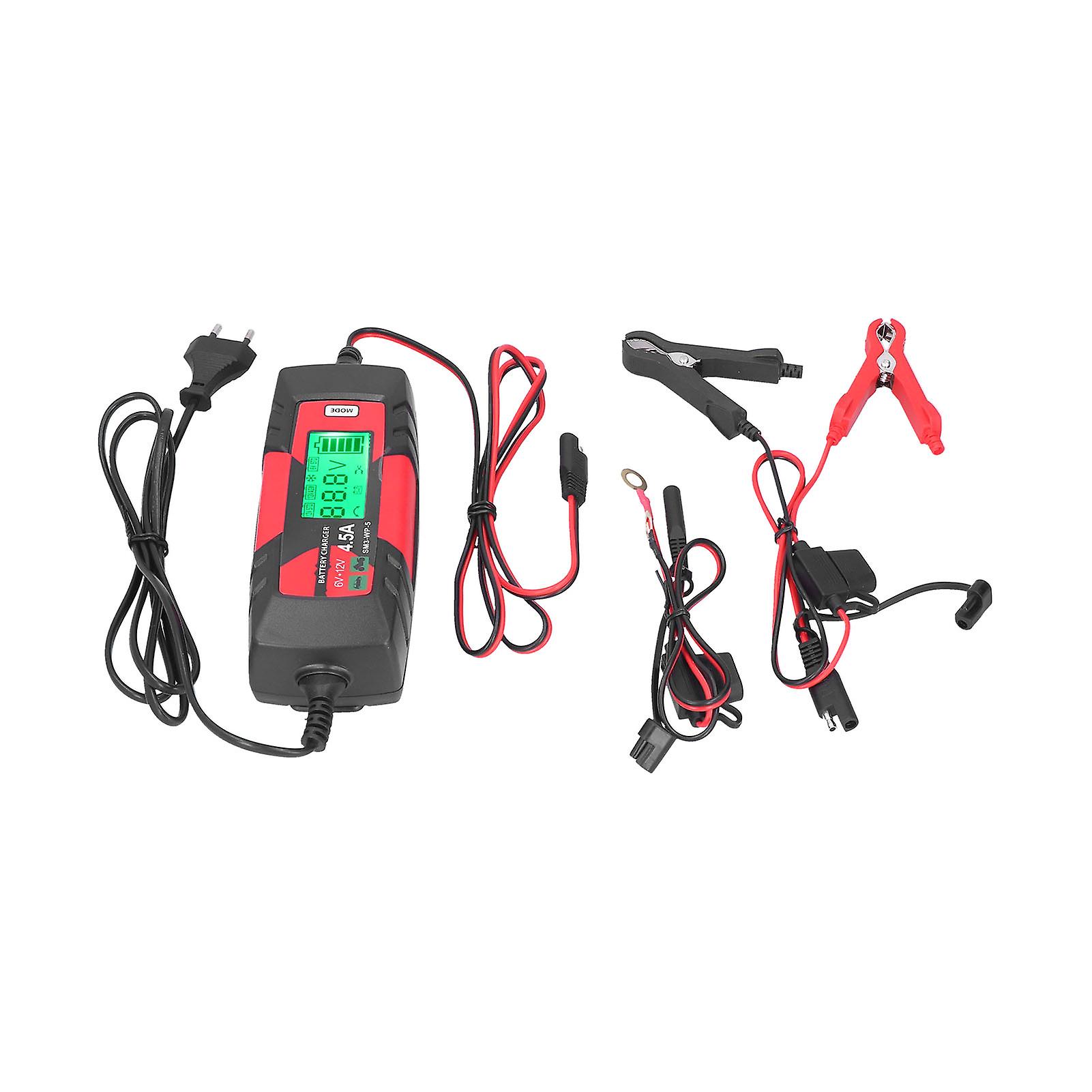 6v 12v Car Battery Charger Intelligent Automatic Batteries Maintainer With Lcd Display Sm3wp5eu Plug 220-240v