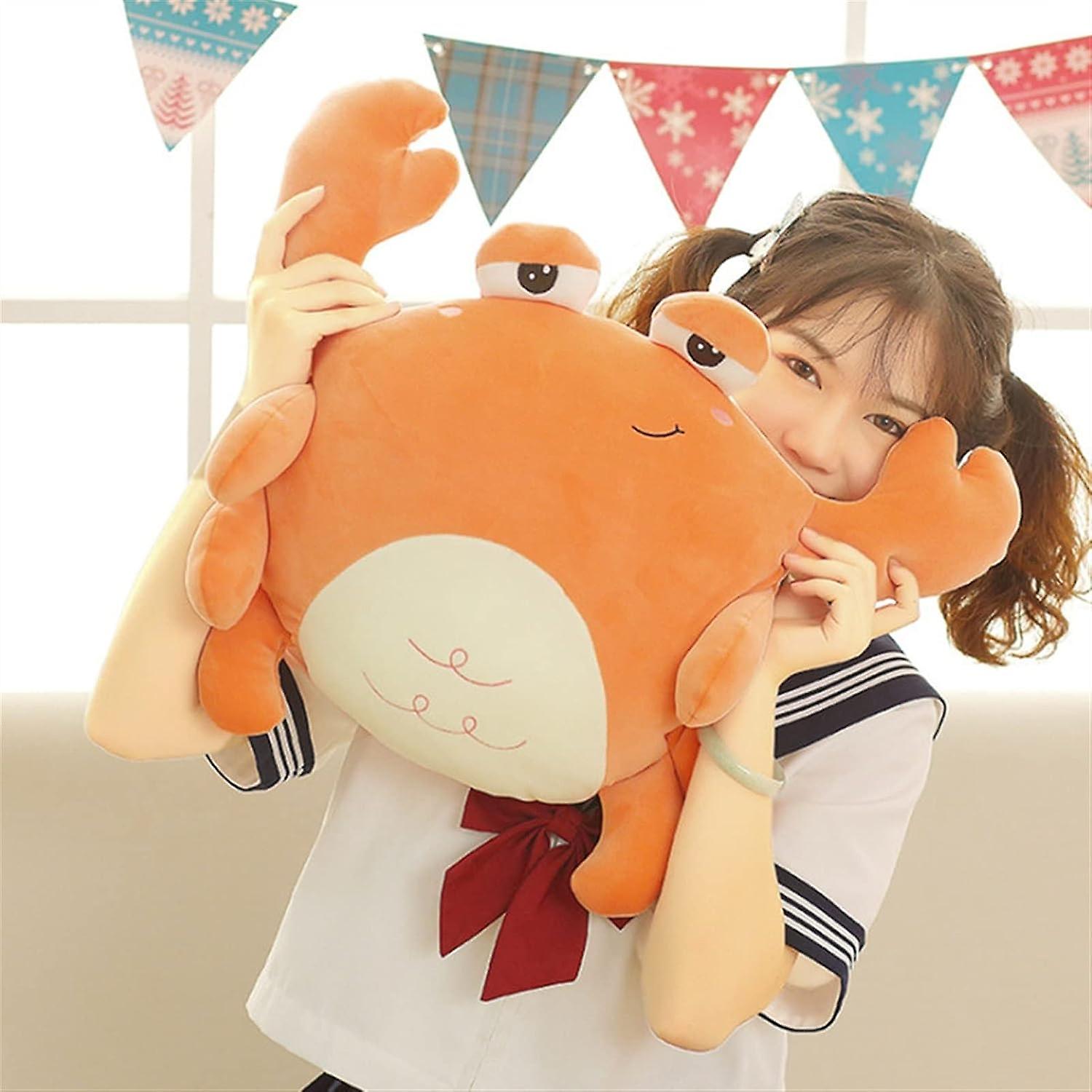 Cute Stuffed Animals Plush Toy Kawaii Crab Whale Big Goose Lion Soft Pillow Cushion Doll For Girls Boys Room Sofa Deco (color : Crab)