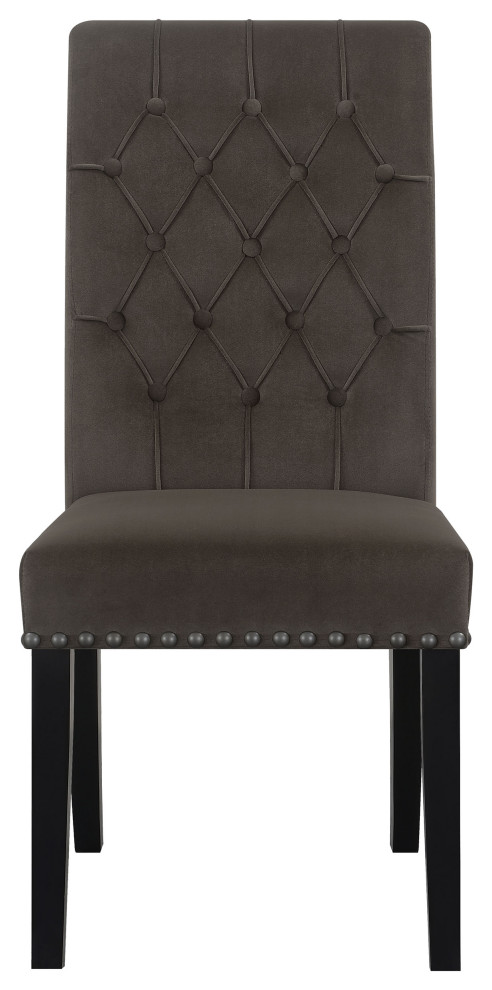 Alana Upholstered Tufted Side Chairs With Nailhead Trim  Set of 2 Side Chair   Modern   Dining Chairs   by Modon  Houzz