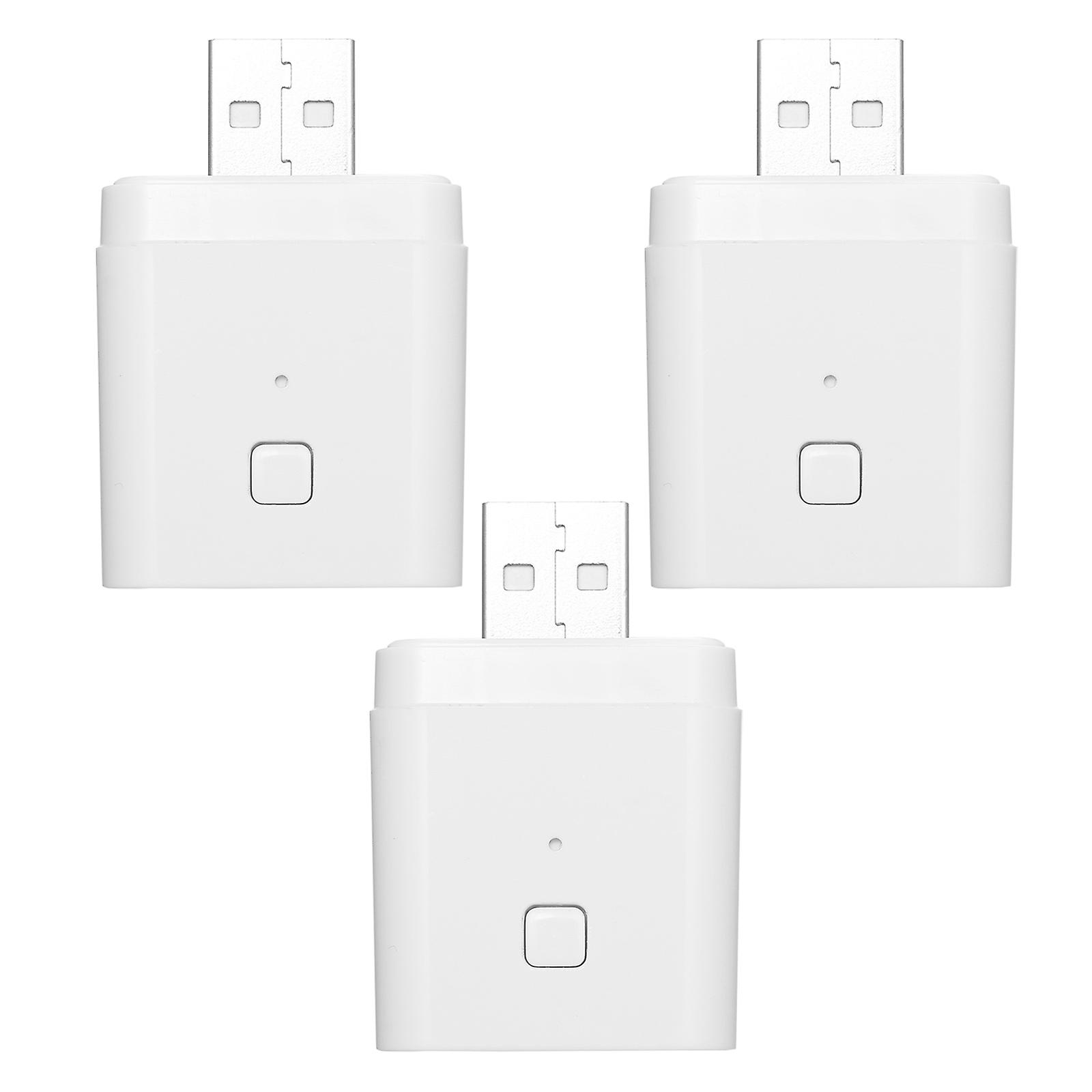 White 3 3pcs Tuya Micro 5v Wireless Usb Smart Adaptor Flexible And Portable Make Usb Devices Smart Via Tuya App Voice Control Compatible With Alexa Go