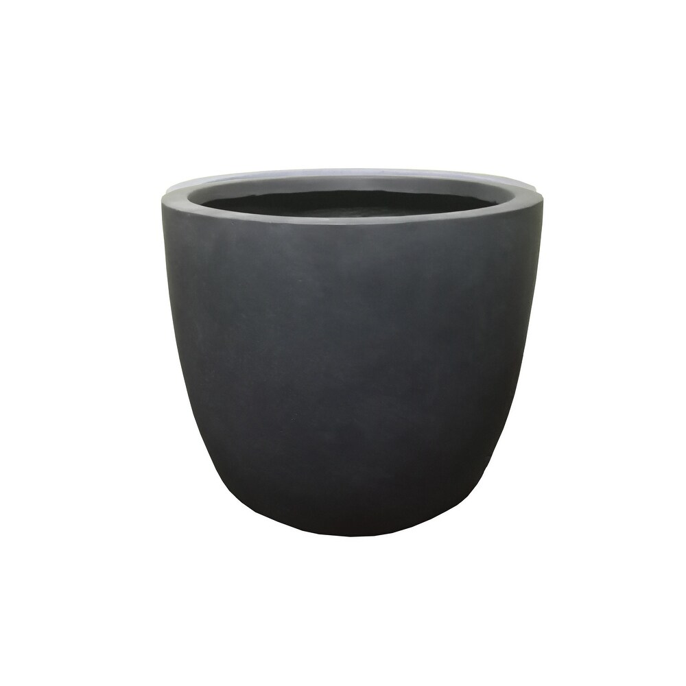 Durx litecrete Lightweight Concrete Modern Seamless Round Cement Color Planter Large   13.8'x13.8'x11.8'