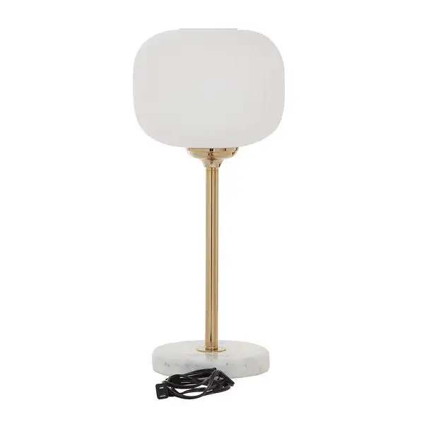 White Metal Modern Table Lamp - 10 x 10 x 23