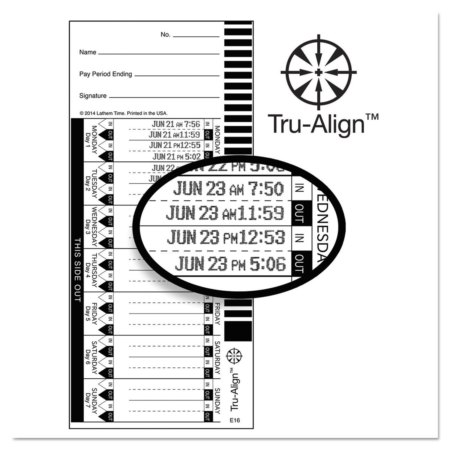 Time Clock Cards for Lathem Time 1600E by Lathemandreg; Time LTH16100