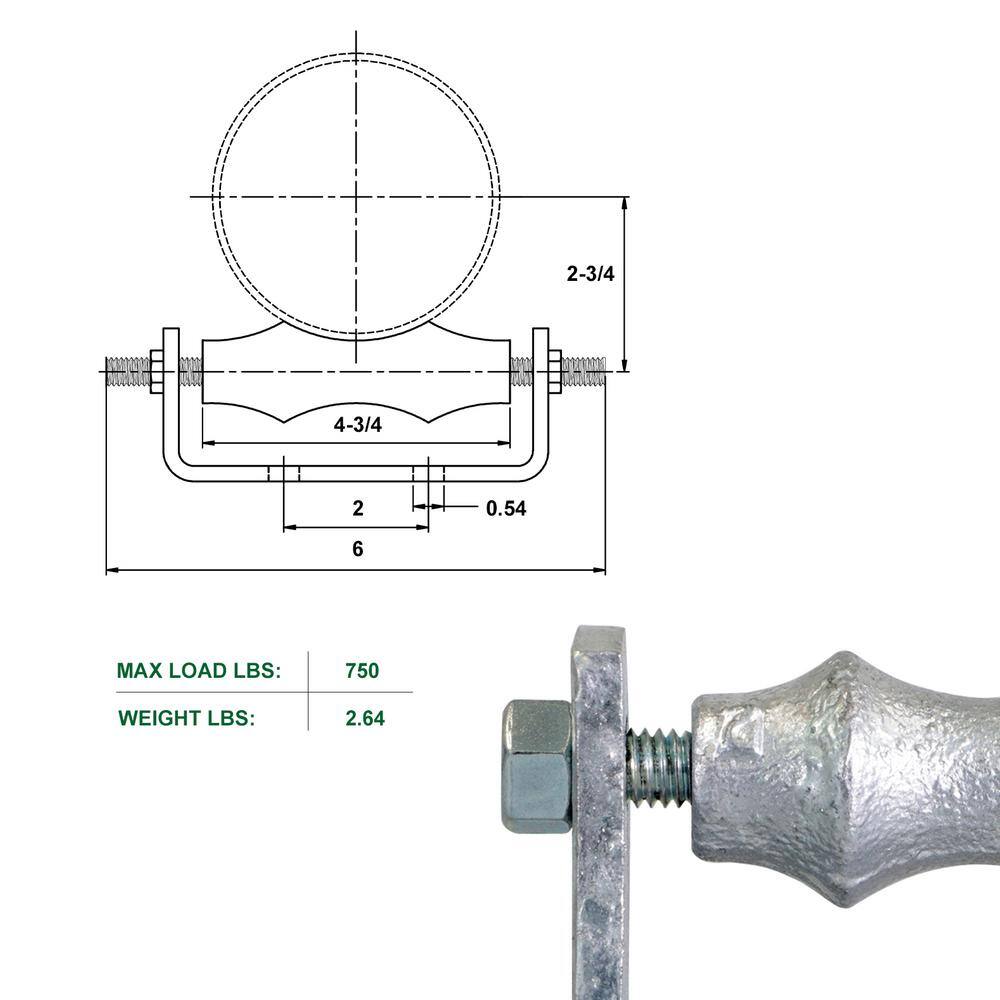 The Plumber's Choice 4 in. Pipe Roller Chair Hot Dipped Galvanized Steel (5-Pack) IE04-ISD-5