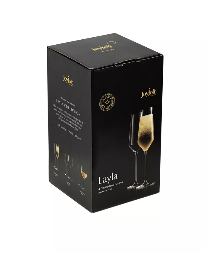 JoyJolt Layla Champagne Glasses Set of 4