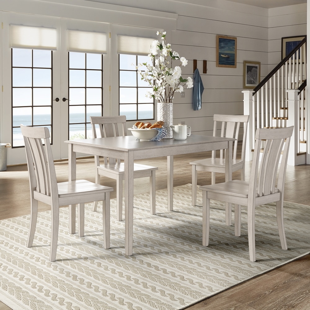 Wilmington II 48 Inch Rectangular Antique White 5 Piece Dining Set by iNSPIRE Q Classic