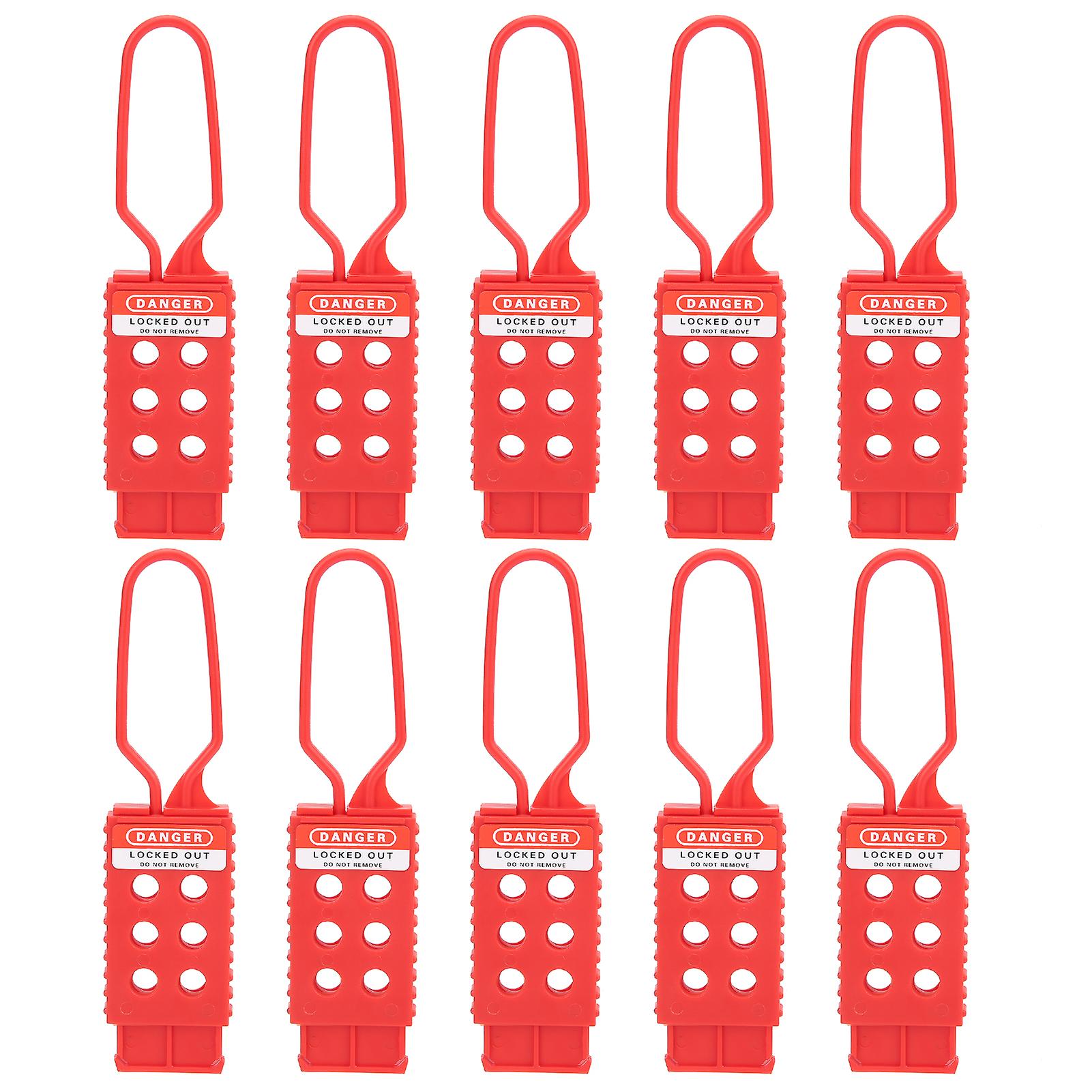 10pcs Safety Lockout Hasp 6hole Insulating Nylon For Industrial Equipment Maintenance