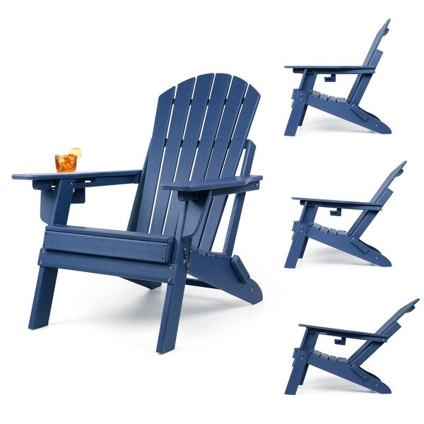 Vrakae Adjustable and Folding Adirondack Chair with Cup Holder