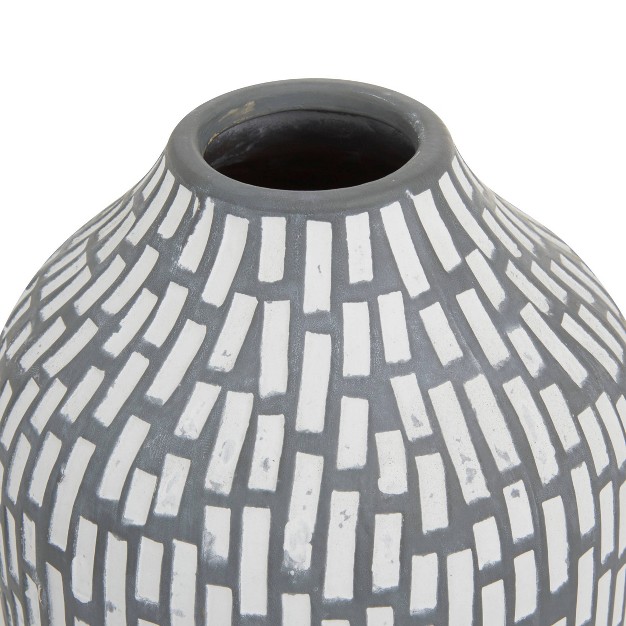 Set Of 2 Ceramic Mosaic Inspired Vase Gray Shopsmaniay