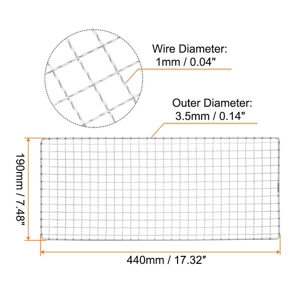 2pcs Square BBQ Grill Net 17.3