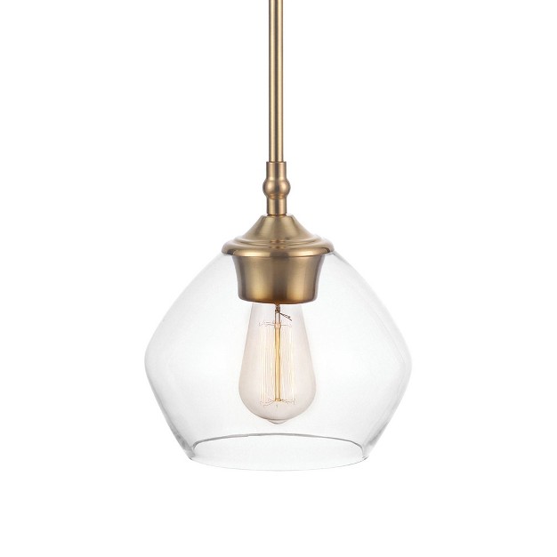 Harrow 1 light Matte Brass Pendant Lighting With Clear Glass Shade Globe Electric