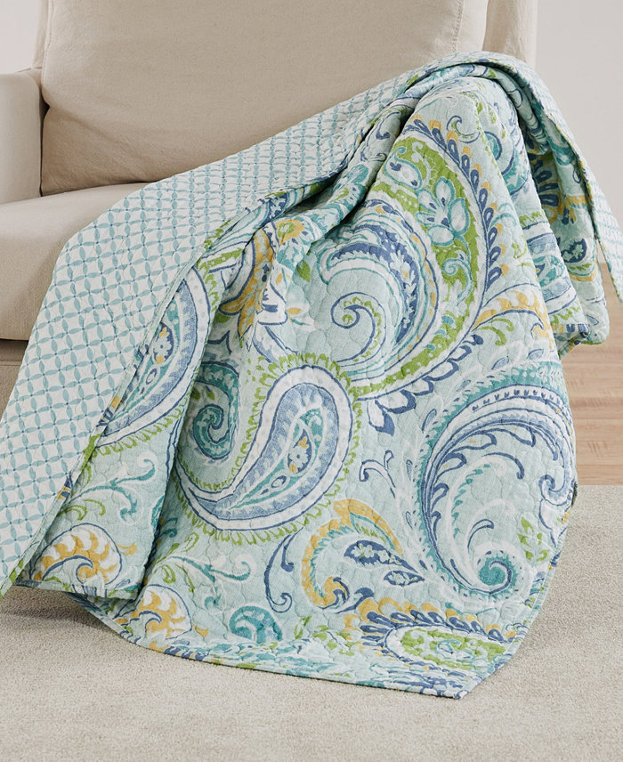 Levtex Cortona Paisley Reversible Quilted Throw， 50