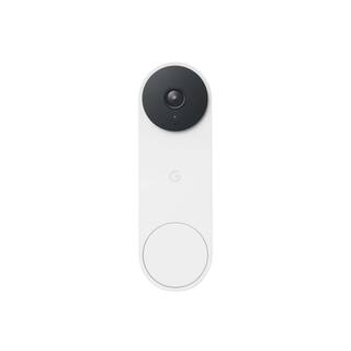 Google Nest Doorbell (Wired 2nd Gen) Smart Video Doorbell Camera Snow and Nest Hub 2nd Gen 7 in. Smart Home Display Chalk GA05180-US