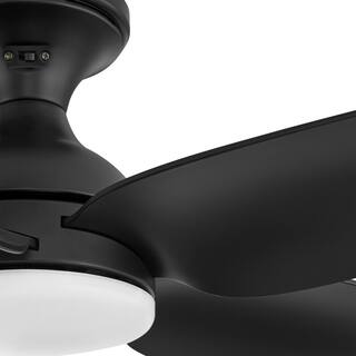 Hampton Bay Ceva 54 in. Integrated CCT LED IndoorOutdoor Matte Black Ceiling Fan with Light and Remote Control AK363HB-MBK