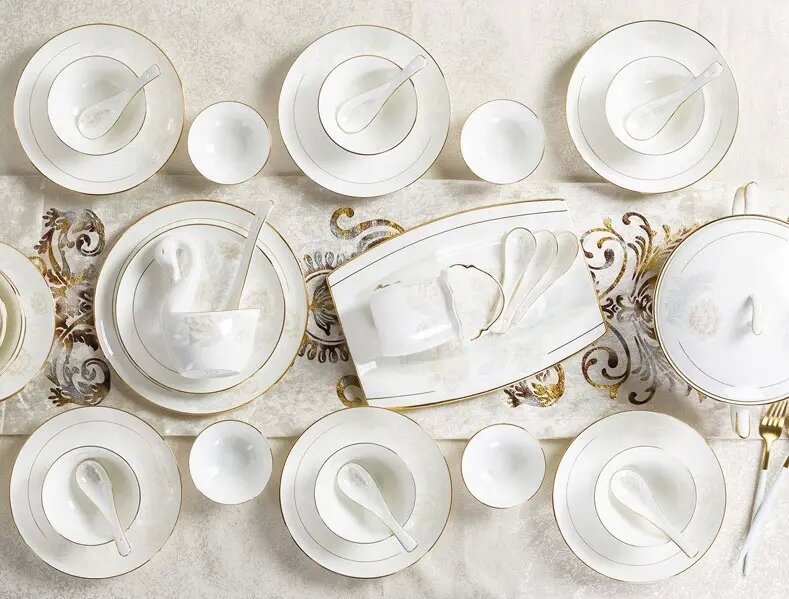 58pcs deluxe ceramic tableware set