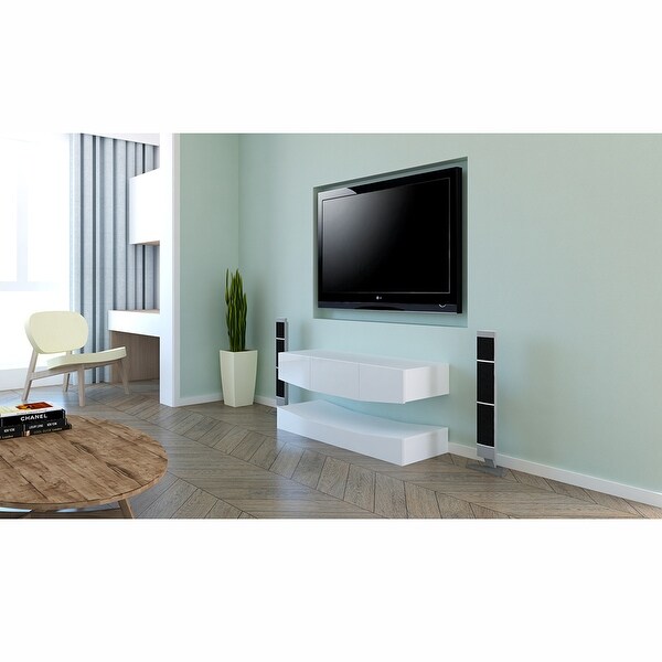 Tv Stand Entertainment Stand Wall Mounted Media Audio/Video Console - 48