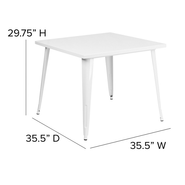 Square Metal Dining Table For Indoor And Outdoor Use