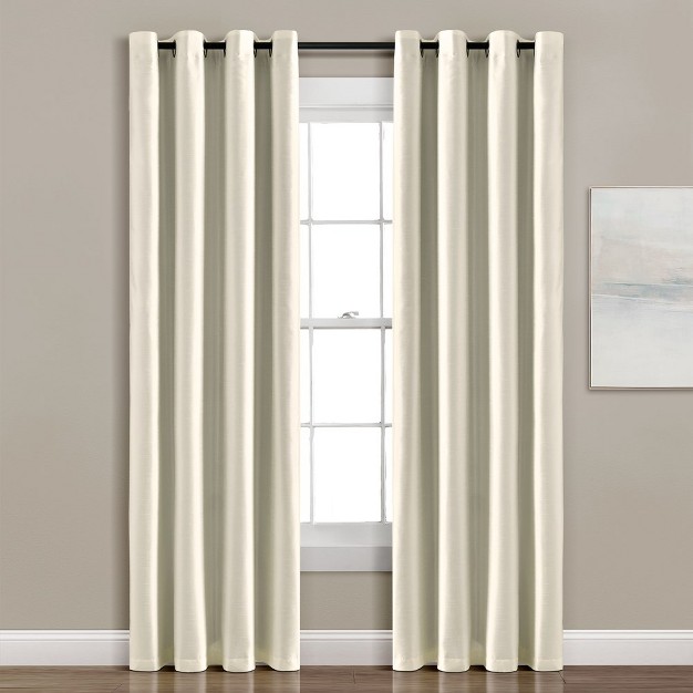 Home Boutique Insulated Grommet 100 Blackout Faux Silk Window Curtain Panel Ivory Single 52x84