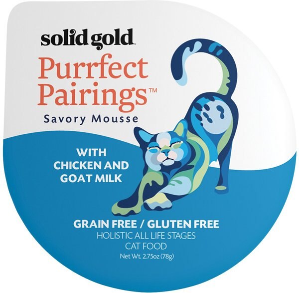 Solid Gold Purrfect Pairings Savory Mousse with Chicken and Goat Milk Grain-Free Cat Food Cups