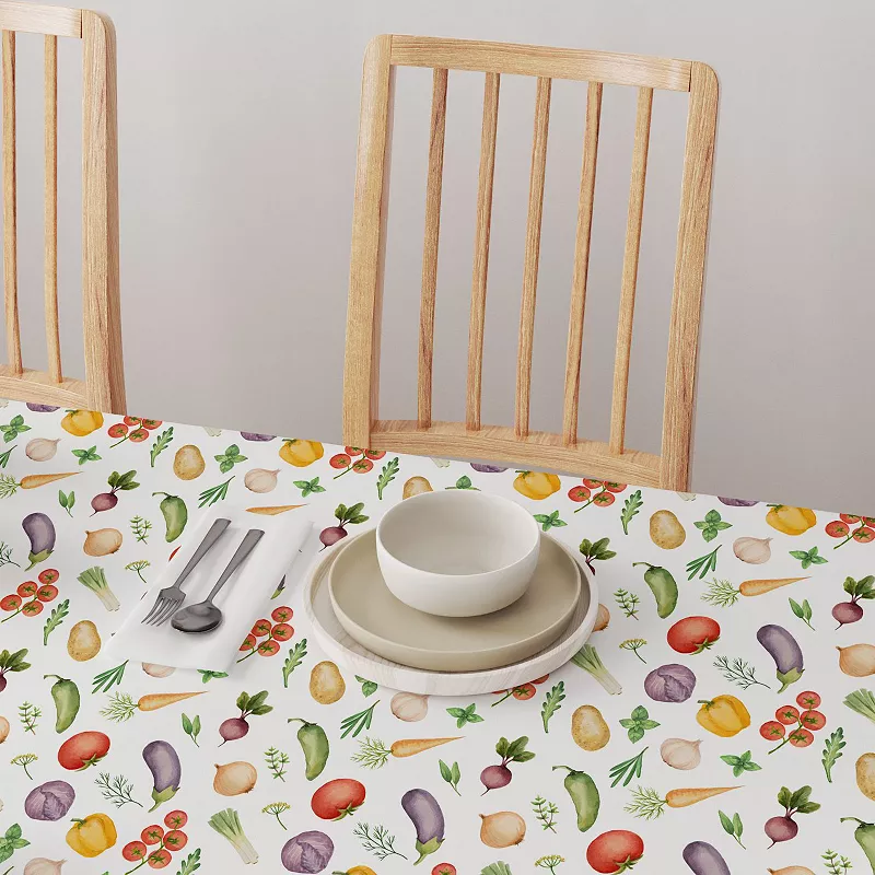 Rectangular Tablecloth， 100% Polyester， 60x120， Garden Vegetables