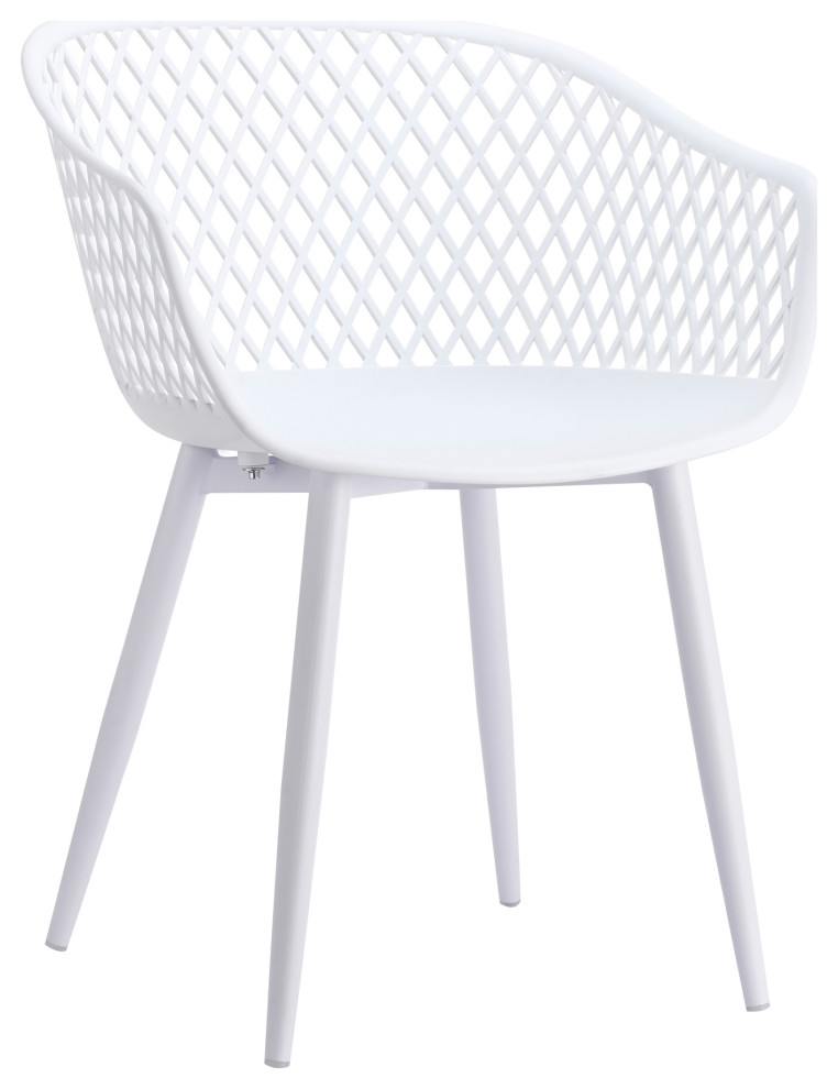 23.5 Inch Outdoor Chair White (Set of 2) White Contemporary   Midcentury   Outdoor Dining Chairs   by Sideboards and Things  Houzz