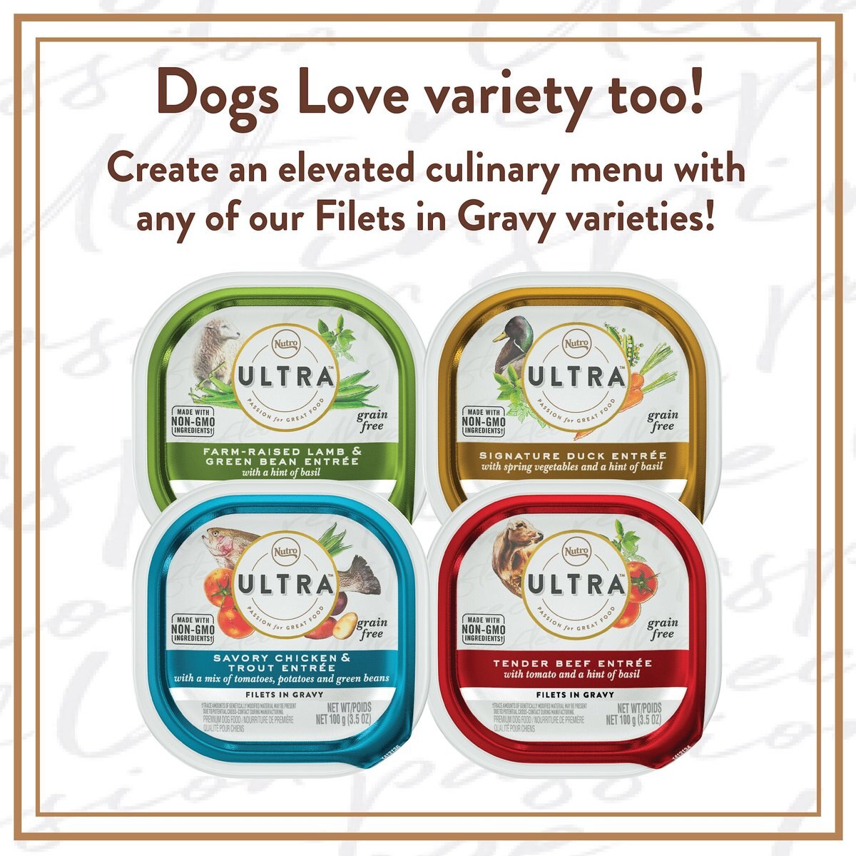 Nutro Ultra Grain-Free Filets in Gravy Taste of the Classics Variety Pack Adult Wet Dog Food Trays