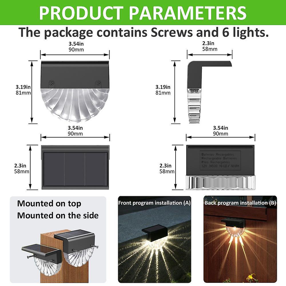 Led Solar Stair Light Waterproof Outdoor Garden Passage Courtyard Terrace Guardrail Step Light Landscape Light Ip65 Waterproof