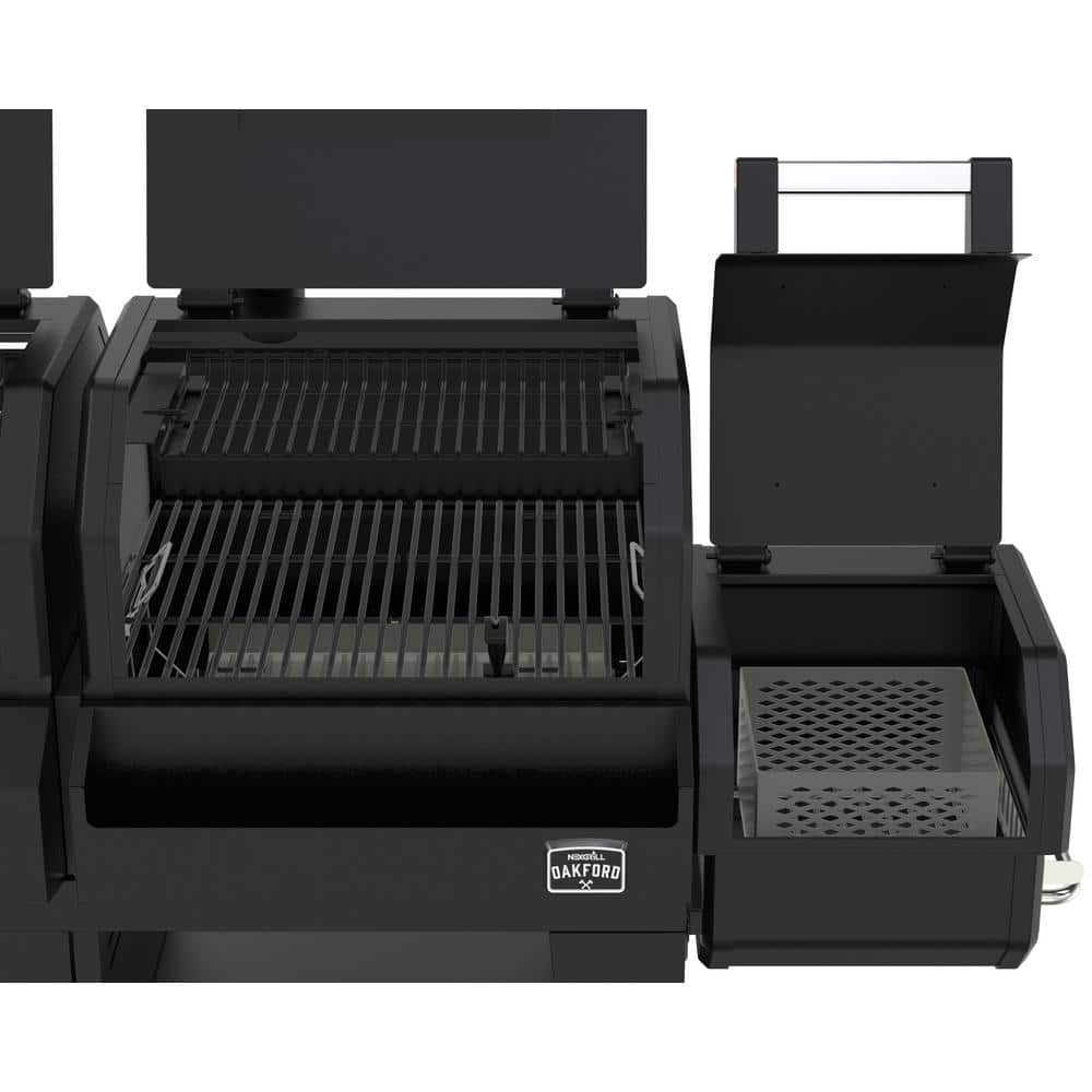 Nexgrill Oakford 1150 3-Burner Plus Offset Smoker Charcoal and Propane Combo Grill in Black 810-0072