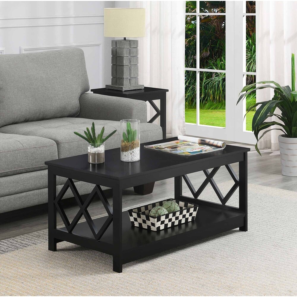 Convenience Concepts Diamond Coffee Table with Shelf