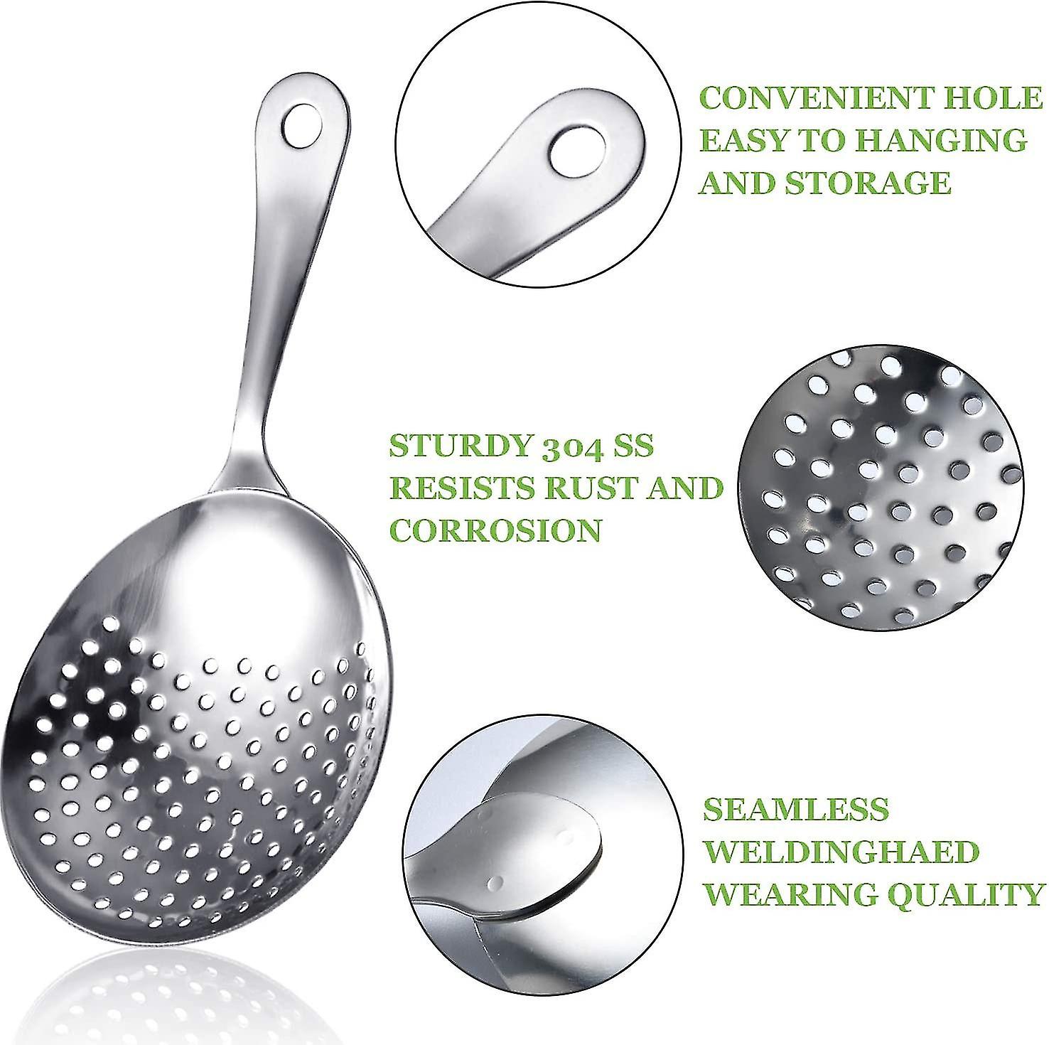 Botao Stainless Steel Strainercocktail Strainer Spoon For Drink Home Kitchen Bar(4pcs， Silver)