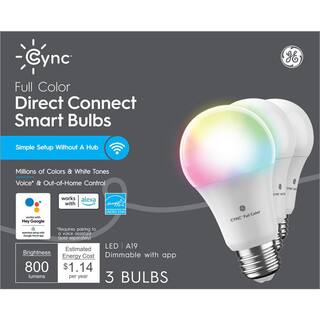 Cync 60-Watt EQ A19 Full Color Dimmable Smart LED Light Bulb (3-Pack) 93129822