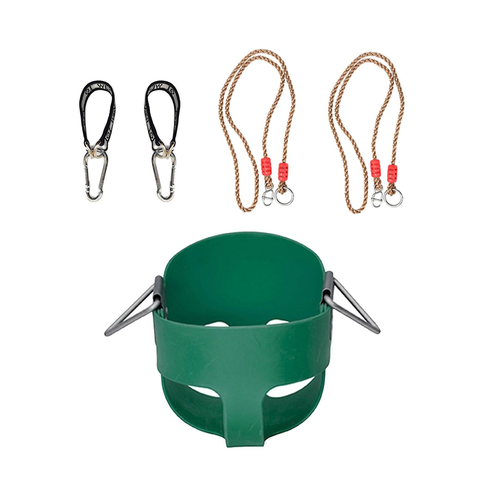 Swing Seat Swing Sets With Hooks High Back Bucket Swing For Tree Indoor Yard Green