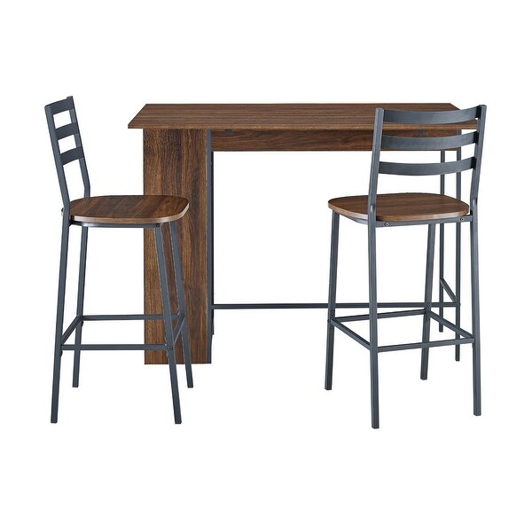 3 - Piece Drop Leaf Grey Wash Counter Height Dining Set