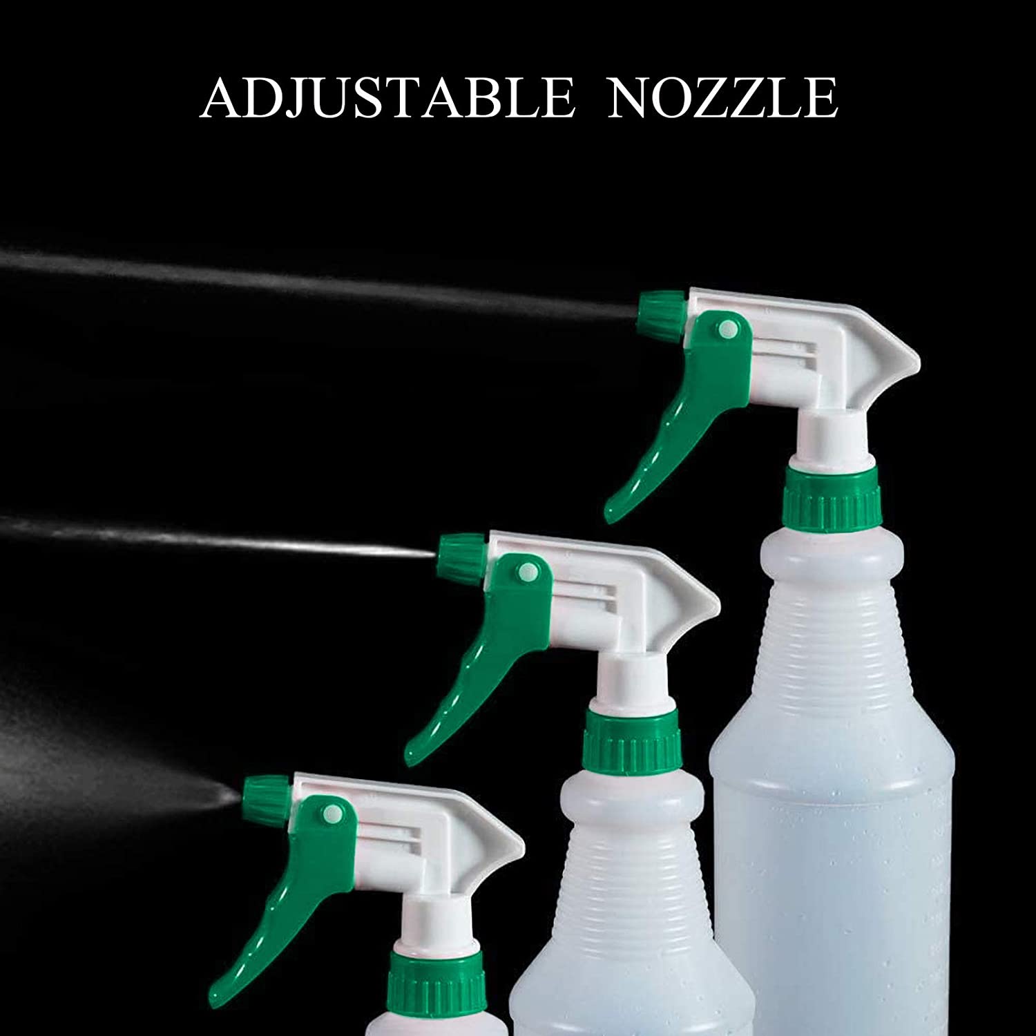 Plastic Spray Bottle Nozzle Heavy Duty Spraying Bottle Replacement Part Leak Proof Mist Water Bottle Spray Nozzle for Chemical Cleaning Solutions All-Purpose Adjustable Head Sprayer 4PCS