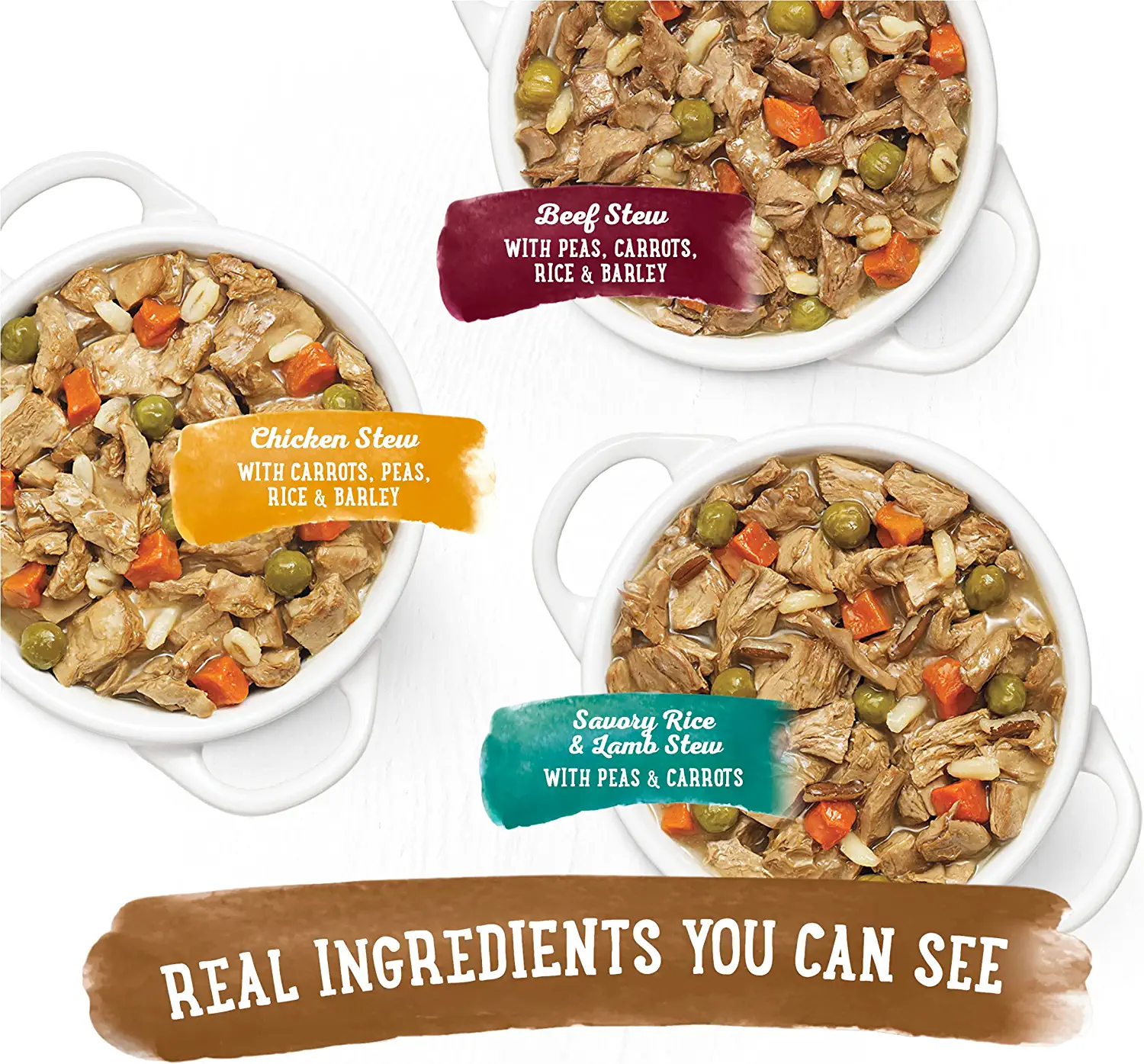 Purina Beneful High Protein Gravy Wet Dog Food Variety Pack， Prepared Meals Stew - (12) 10 oz. Tubs