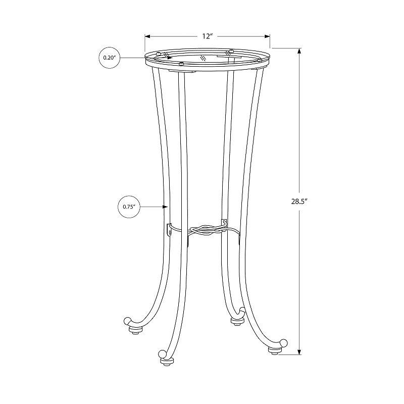 Monarch Hammered Metal Accent Table