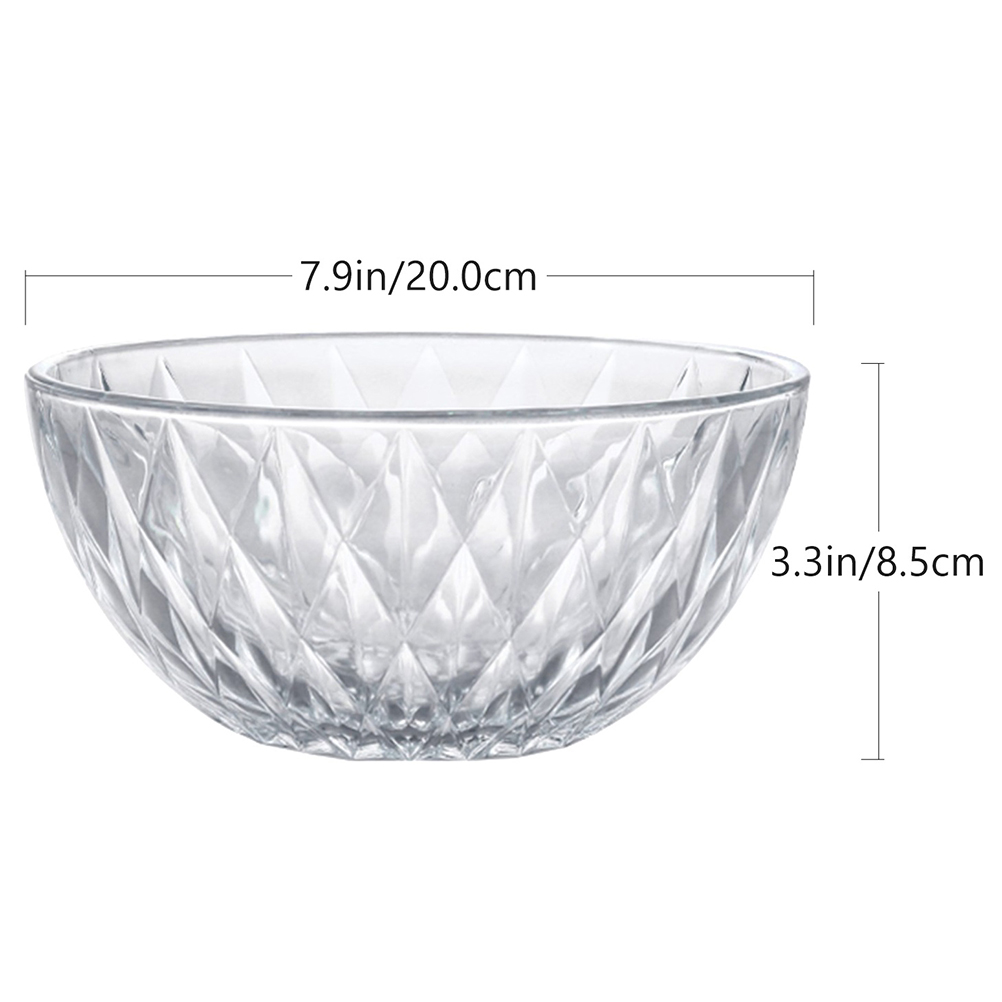 Homemaxs Bowl Glass Bowls Soup Fruit Serving Prep Cereal Bowl Crystal Punch Salad Large Noodle Dinnerwear Acrylic Centerpiece