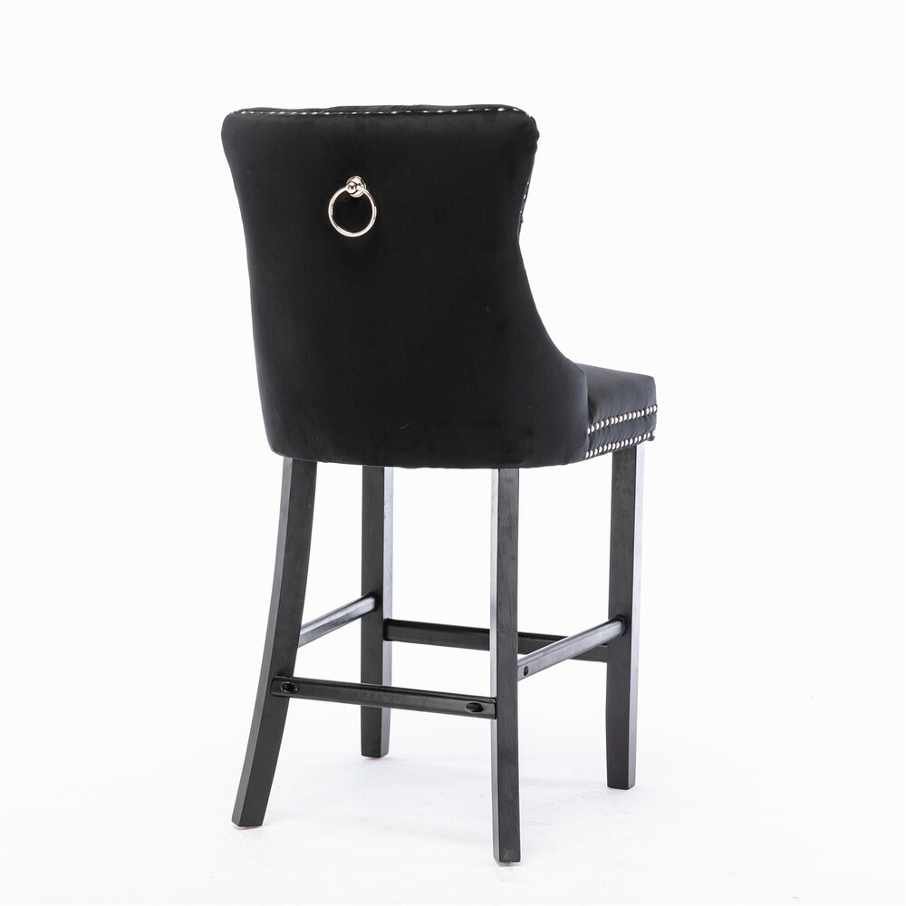 Contemporary Velvet Upholstered Bar stools