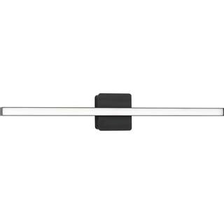 Progress Lighting Phase 4 Collection 32 in. Matte Black Large Modern Integrated 3CCT Integrated 1-Light LED Linear Vanity Light P300405-31M-CS