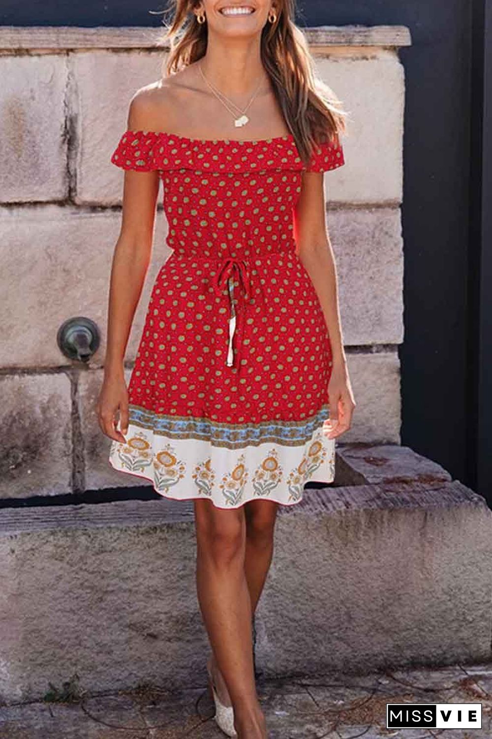 Bohemian Short Sleeve Dress(3 Colors)