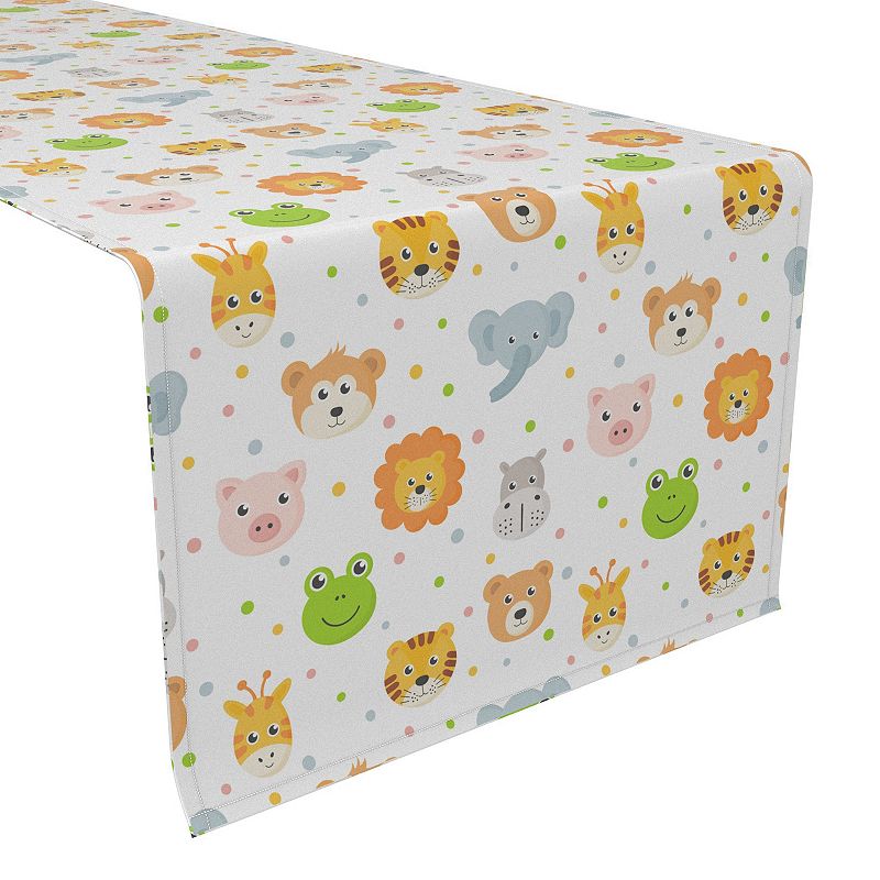 Table Runner， 100% Polyester， 12x72， Cheerful Animal icons