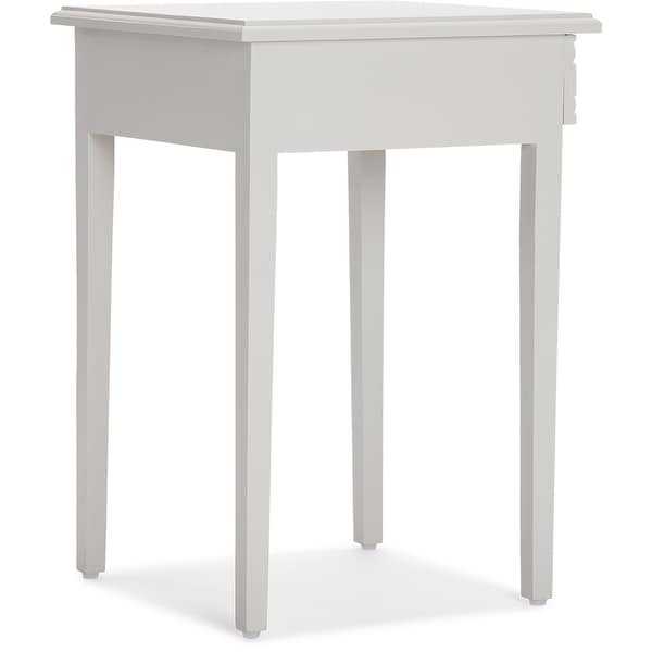 Adore Decor Jules End Table Nightstand with Drawer， Light Gray