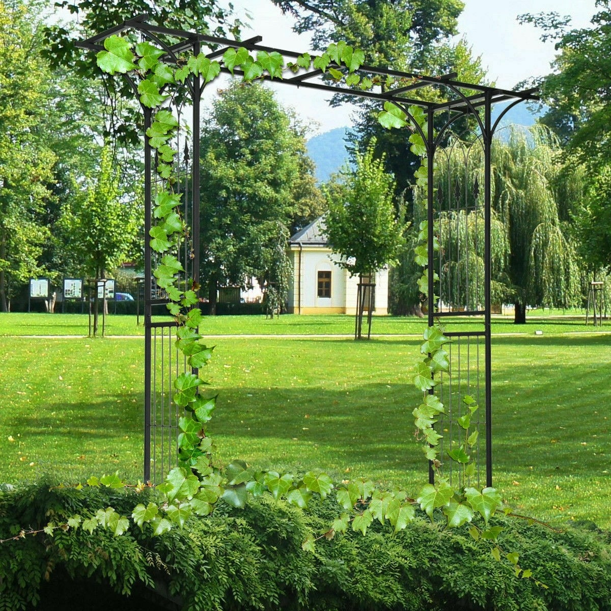 Metal Pergola Garden Arbor Arch Wedding Arch for Outdoor Patio Backyard